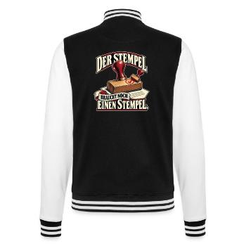 Noch Einen Stempel Vintage - College-Sweatjacke - Schwarz/Weiß - Hinten - Marisol (170cm)