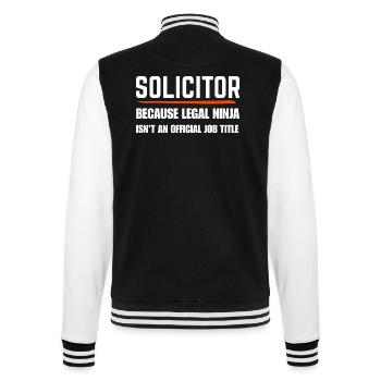 Lustiges Rechtsgeschenk des Anwalts - College-Sweatjacke - Schwarz/Weiß - Hinten - Marisol (170cm)