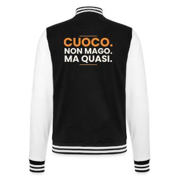 Koch. Kein Zauberer. Aber fast. – Chef T-Shirt - College-Sweatjacke - Schwarz/Weiß - Hinten - Marisol (170cm)