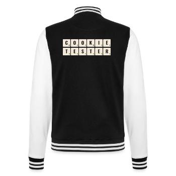 Cookie Tester Buchstabenkacheln - College-Sweatjacke - Schwarz/Weiß - Hinten - Marisol (170cm)