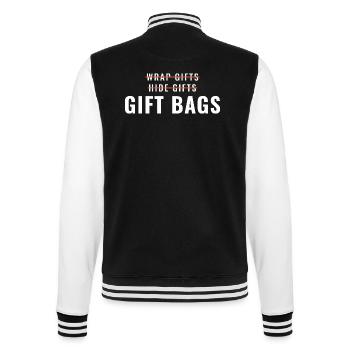 Geschenke einpacken, Geschenke verstecken, Geschenktüten - College-Sweatjacke - Schwarz/Weiß - Hinten - Marisol (170cm)
