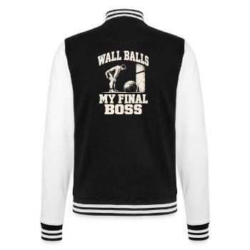 Wall Balls Hybrid Fitness Rennen Fitnessstudio Humor Männer - College-Sweatjacke - Schwarz/Weiß - Hinten - Marisol (170cm)