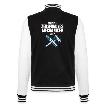 Offiziell Zerspanungsmechaniker – Abschluss 2027 - College-Sweatjacke - Schwarz/Weiß - Hinten - Marisol (170cm)