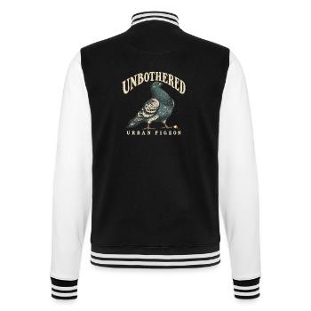 Unbothered Urban Pigeon Lustige Stadttaube - College-Sweatjacke - Schwarz/Weiß - Hinten - Marisol (170cm)