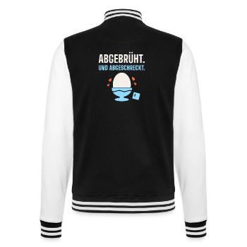 Abgebrüht und abgeschreckt – Sauna & Eisbad - College-Sweatjacke - Schwarz/Weiß - Hinten - Marisol (170cm)