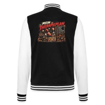 Mein Therapieplan – Feuerwerk - College-Sweatjacke - Schwarz/Weiß - Hinten - Marisol (170cm)
