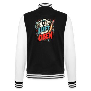 Der Abend hat noch Luft nach oben - Feuerwerk - College-Sweatjacke - Schwarz/Weiß - Hinten - Marisol (170cm)