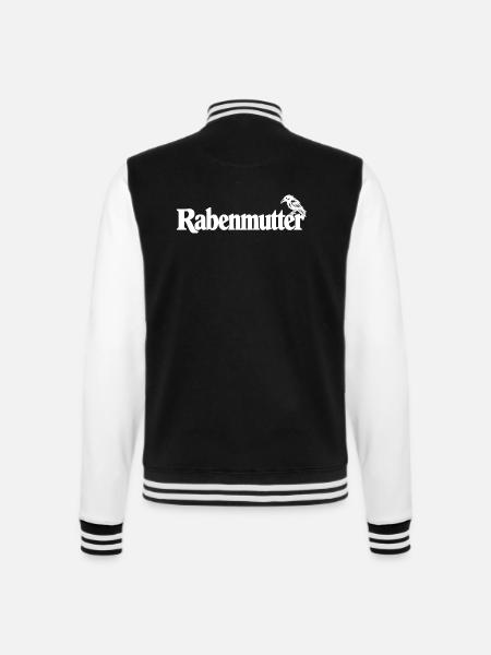 Rabenmutter - Rabe - Mutter - Mama - Mami - College-Sweatjacke - Schwarz/Weiß