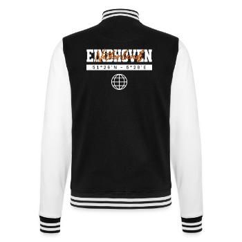 Eindhoven Niederlande Koordinaten Reise Souvenir - College-Sweatjacke - Schwarz/Weiß - Hinten - Marisol (170cm)