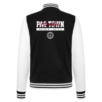 Pag Kroatien Koordinaten Reise Souvenir - College-Sweatjacke - Schwarz/Weiß - Hinten - Marisol (170cm)