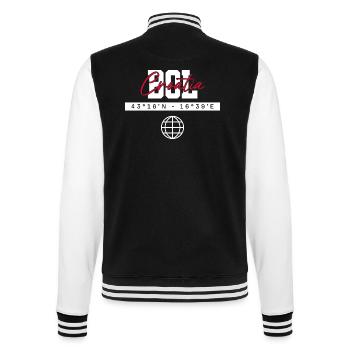 Bol Kroatien Koordinaten Reise Souvenir - College-Sweatjacke - Schwarz/Weiß - Hinten - Marisol (170cm)