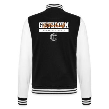 Giethoorn Niederlande Koordinaten Reise Souvenir - College-Sweatjacke - Schwarz/Weiß - Hinten - Marisol (170cm)