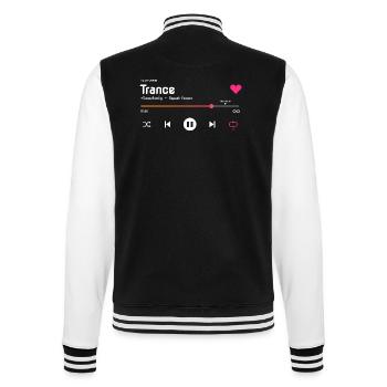 Trance Music Player - Repeat Forever - College-Sweatjacke - Schwarz/Weiß - Hinten - Marisol (170cm)