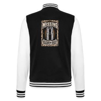 Missing clean or oily Car lover car guy mechanic - College-Sweatjacke - Schwarz/Weiß - Hinten - Marisol (170cm)