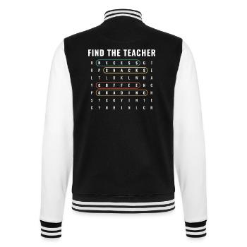 Find The Teacher Wortsuche - College-Sweatjacke - Schwarz/Weiß - Hinten - Marisol (170cm)