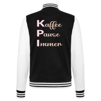 Büro Kaffee Sprüche - College-Sweatjacke - Schwarz/Weiß - Hinten - Marisol (170cm)
