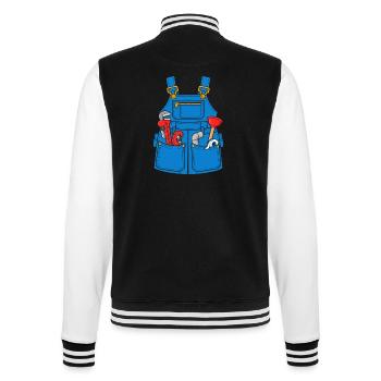 Klempner Werkzeugschürze - College-Sweatjacke - Schwarz/Weiß - Hinten - Marisol (170cm)