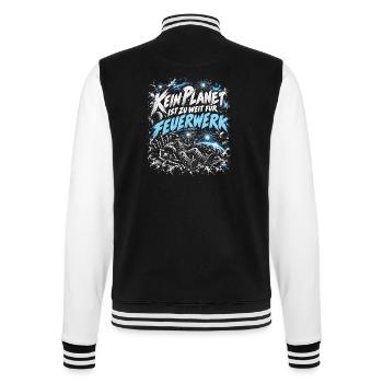 Kein Planet ist zu weit für Feuerwerk - College-Sweatjacke - Schwarz/Weiß - Hinten - Marisol (170cm)