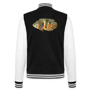 Astronotus ocellatus (Pfauenaugenbuntbarsch) - College-Sweatjacke - Schwarz/Weiß - Hinten - Marisol (170cm)