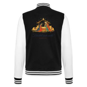 Krippe Weihnachten Fürchtet euch nicht Lukas 2,10 - College-Sweatjacke - Schwarz/Weiß - Hinten - Marisol (170cm)
