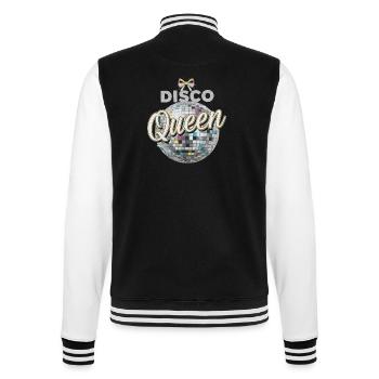 Disco Queen Discokugel Vintage Geburtstag Party - College-Sweatjacke - Schwarz/Weiß - Hinten - Marisol (170cm)