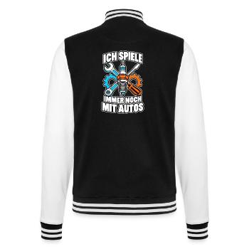 Ich spiele immer noch mit Autos – Schrauber - College-Sweatjacke - Schwarz/Weiß - Hinten - Marisol (170cm)