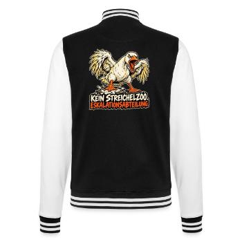 Gans aus der Eskalationsabteilung - College-Sweatjacke - Schwarz/Weiß - Hinten - Marisol (170cm)