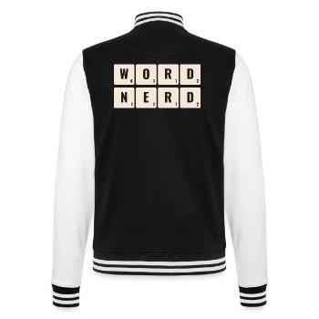 Word Nerd Letter Flieses Board Game Lover - College-Sweatjacke - Schwarz/Weiß - Hinten - Marisol (170cm)