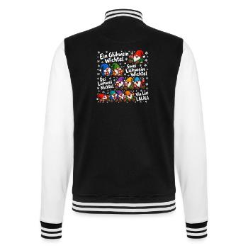 Glühweinwichtel Weihnachten Gnom lustig Weihnachts - College-Sweatjacke - Schwarz/Weiß - Hinten - Marisol (170cm)