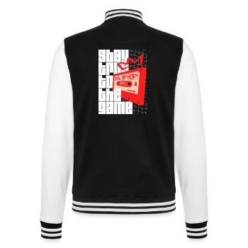 Stay True To The Game - Hip Hop Statement - College-Sweatjacke - Schwarz/Weiß - Hinten - Marisol (170cm)