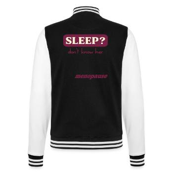Frauen Schlaf in den Wechseljahren - College-Sweatjacke - Schwarz/Weiß - Hinten - Marisol (170cm)