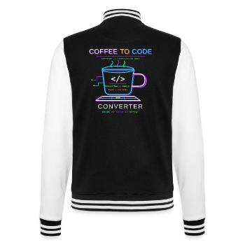 Coffee to Code Converter - College-Sweatjacke - Schwarz/Weiß - Hinten - Marisol (170cm)