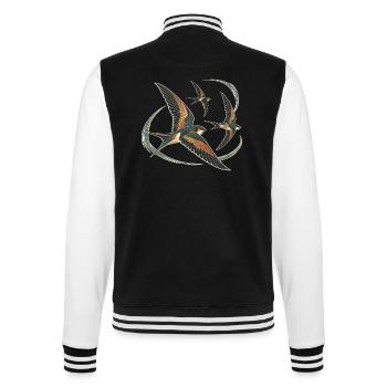 Schwalben, die den Wind anziehen - College-Sweatjacke - Schwarz/Weiß - Hinten - Marisol (170cm)