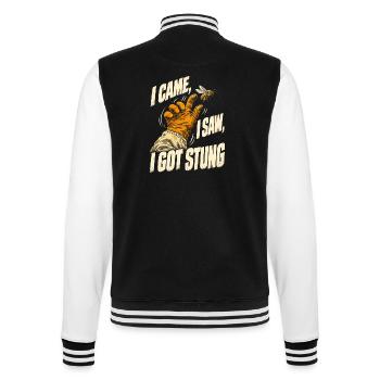 Bienen Imker I Came I Saw I Got Stung - College-Sweatjacke - Schwarz/Weiß - Hinten - Marisol (170cm)