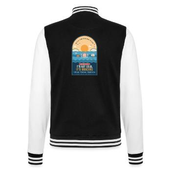 Wilder Schwimmclub Es ist nicht kalt Es ist erfrischend - College-Sweatjacke - Schwarz/Weiß - Hinten - Marisol (170cm)