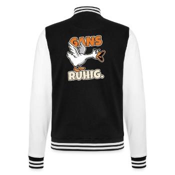 Gans ruhig Wütende Gans Spruch - College-Sweatjacke - Schwarz/Weiß - Hinten - Marisol (170cm)