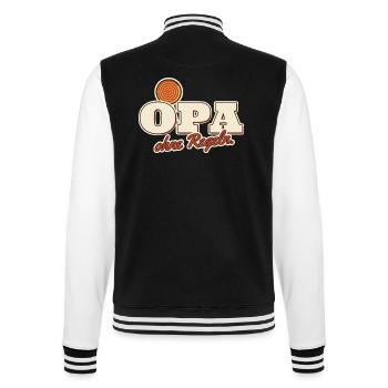 Opa ohne Regeln Enkel Spruch - College-Sweatjacke - Schwarz/Weiß - Hinten - Marisol (170cm)