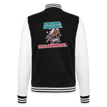Hobby Horsing Steckenpferd Springen - College-Sweatjacke - Schwarz/Weiß - Hinten - Marisol (170cm)
