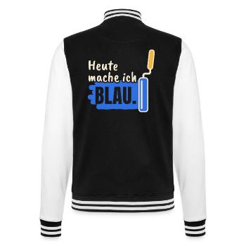 Maler Heute mache ich blau - College-Sweatjacke - Schwarz/Weiß - Hinten - Marisol (170cm)