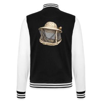 Biene vor dem Schleier – Imkerei - College-Sweatjacke - Schwarz/Weiß - Hinten - Marisol (170cm)