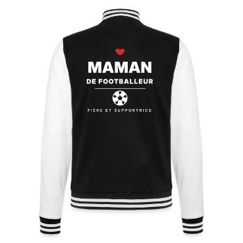 Fußball-Mama – Fußball-Mama-Geschenk - College-Sweatjacke - Schwarz/Weiß - Hinten - Marisol (170cm)