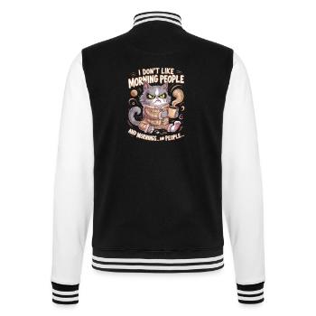 Ich Mag Keine Morgenmenschen Und Morgen & Menschen - College-Sweatjacke - Schwarz/Weiß - Hinten - Marisol (170cm)