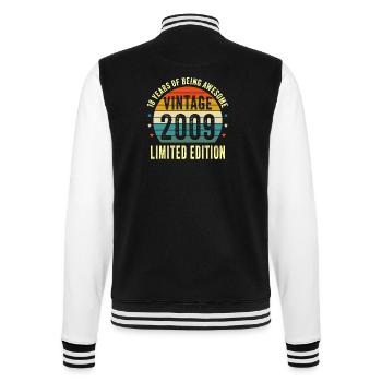 Geboren 2009, 18 Jahre Awesome, 18. Geburtstag - College-Sweatjacke - Schwarz/Weiß - Hinten - Marisol (170cm)