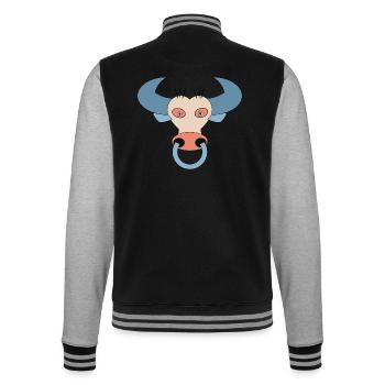 Cow N7T - Neues NFT Style - College-Sweatjacke - Schwarz/Grau meliert - Hinten - Marisol (170cm)