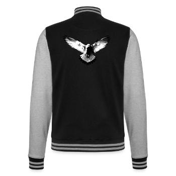 Falcon black and white - College Sweat Jacket - black/heather grey - Back - Marisol (170cm)