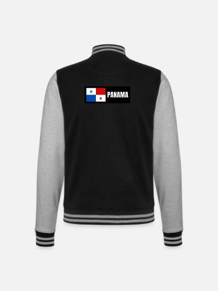 Panama Flagge - College-Sweatjacke - Schwarz/Grau meliert
