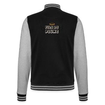 Fils de Plume  - Veste Teddy - noir/gris chiné - Dos - Marisol (170cm)