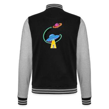 Take me to my home planet -ADHD - College-Sweatjacke - Schwarz/Grau meliert - Hinten - Marisol (170cm)