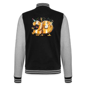 20. Geburtstag - College-Sweatjacke - Schwarz/Grau meliert - Hinten - Marisol (170cm)