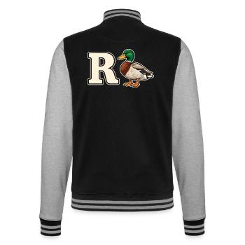 R Ente Lustiges Rentenmotiv - College-Sweatjacke - Schwarz/Grau meliert - Hinten - Marisol (170cm)
